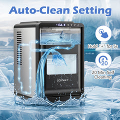 Crescent Ice Maker Countertop 26 Lbs/24H Ice Machine with 16 Crescent Cubes-Black