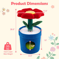 28.5 Inch Flower Cat Tree with a Petal Perch and a Planter Shaped Condo