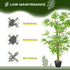 Artificial Bamboo Tree, 4ft Fake Tree with Realistic Leaf and Natural Trunk, Decorative Plant in Nursery