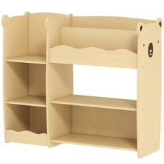 Kids Bookshelf and Toy Storage Organizer, 3 Tier Montessori Toy Organizer with Open Display for Nursery, Natural