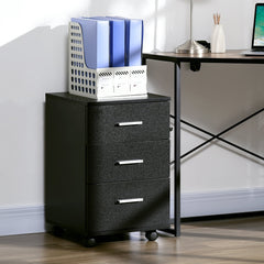 Mobile Filing Cabinet with Wheels, 3 Drawer File Cabinet with Lock and Keys for Home Office, White