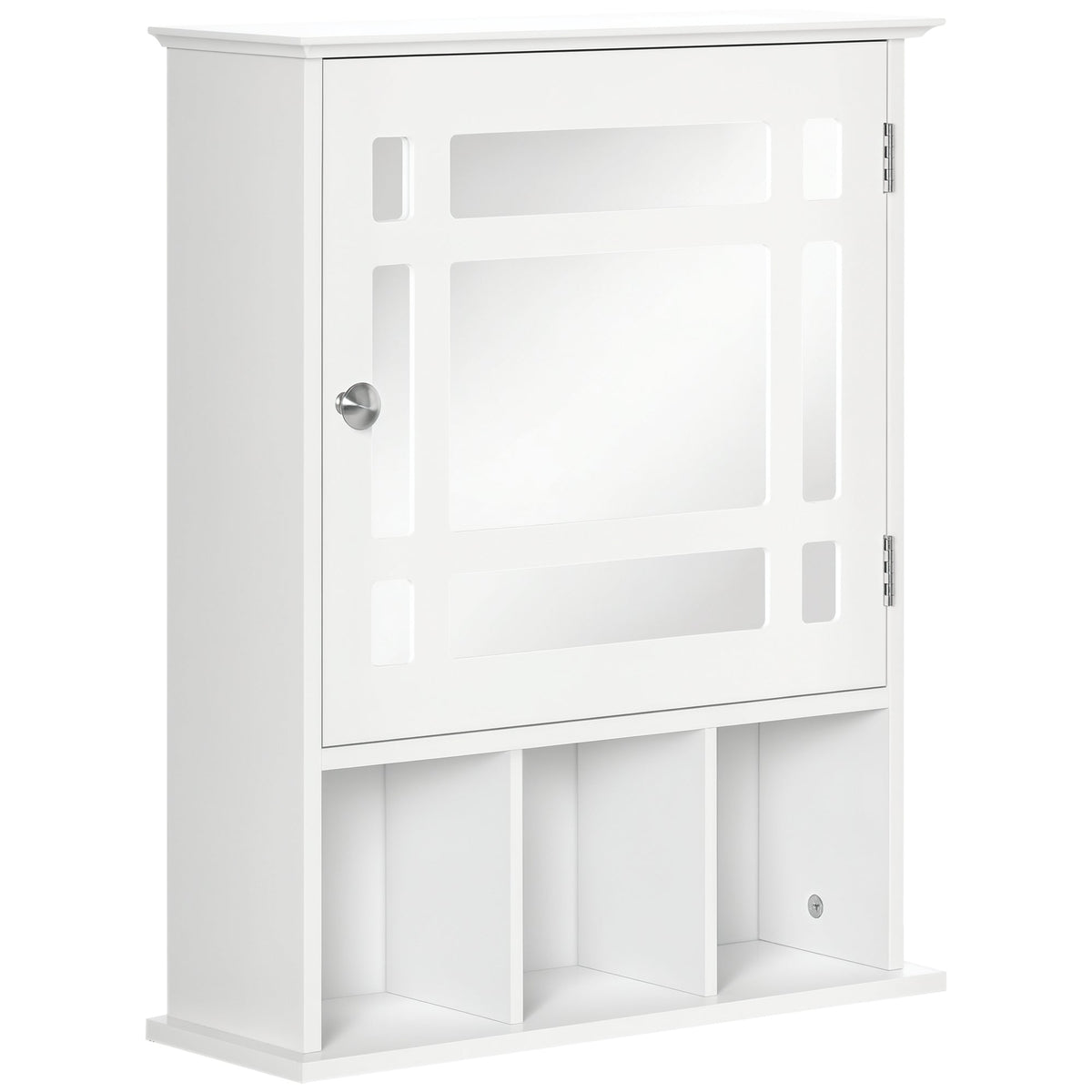 Bathroom Cabinet Wall Mount with Mirror Door 3 Shelf Organizer for Bathroom, Kitchen, Bedroom, Grey