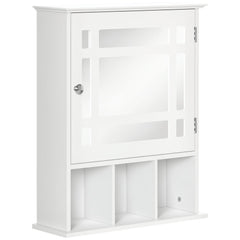 Bathroom Cabinet Wall Mount with Mirror Door 3 Shelf Organizer for Bathroom, Kitchen, Bedroom, Grey