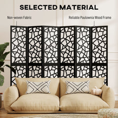 4 Panel Room Divider, 5.6 FT Lightweight Folding Privacy Screen with Geometric Pattern for Living Room, Bedroom, Black