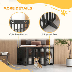 80" Extra Wide Freestanding Pet Gate with Support Feet, Black