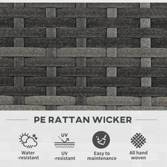 Wicker Raised Garden Bed with Trellis, 42" Tall Outdoor Planter Box, Mixed Grey