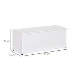39.5" Storage Chest with 2 Safety Hinges, Storage Box Organizer with Flip-Top Lid, Entryway Storage Bench, Black