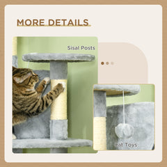 79" Scratching Kitten Tree Condo Kitten Scratch Activity Center Toys Light Grey