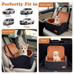 Detachable Dog Booster Car Seat Fits Front and Back Seat