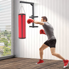 220lbs Wall Mounted Punching Bag Hanger, Adjustable Height Punching Bag Holder for Boxing and MMA Training