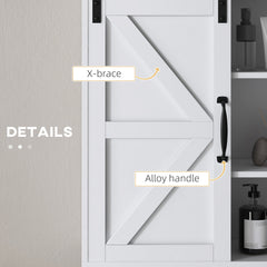 Bathroom Medicine Cabinet, Wall Cabinet with Sliding Door and Adjustable Shelf, 22.8" x 7.8" x 24.4", White
