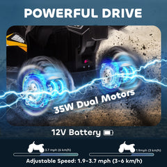 Kids 4 Wheeler Quad with Music, Headlights, High & Low Speed, Kids ATV for 3-5 Years Old Boys & Girl, Red