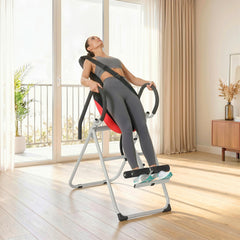Inversion Table, Heavy Duty Folding Inversion Table with Adjustable Ankle Lock and Safety Belt for Pain Relief Therapy