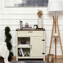 Rustic Barn Door Storage Cabinet Modern Farmhouse Buffet Sideboard for Kitchen & Dining Room Dark Oak