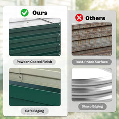 Galvanized Raised Garden Bed, Outdoor Planter Box for Vegetables, Flowers, Herbs, 4' x 2' x 1', Dark Green