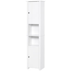 Tall Medicine Cabinet, Freestanding Bathroom Storage Cabinet with Shelves and 2 Cupboards, Bathroom Organizer, White