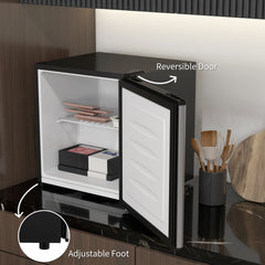 1.1 Cu. Ft. Mini Freezer, Compact Upright Freezer with Reversible Door, Removable Shelf, Adjustable Temperature, Black