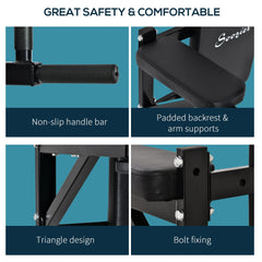 Wall Mounted Dip Station Multi-Function Power Tower Set Home Gym Pull Up Bar Chin Up Exercise Bar Knee Raise Triceps Leg Dipping Raise Rack Black