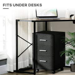 Mobile Filing Cabinet with Wheels, 3 Drawer File Cabinet with Lock and Keys for Home Office, White