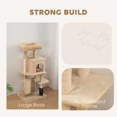 41 Inch Cat Tree with Scratching Posts, Cat Bed, Condo, Grooming Brush, Jumping Platforms, Toy Balls, Anti-tip Kit