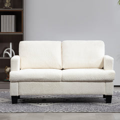 54.3" Loveseat Sofa, 2 Seater Sofa with Removable Cushions, Small Couch with Solid Wood Frame for Living Room, Dark Grey