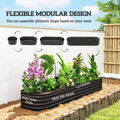 4.9 x 2 x 1ft Galvanized Raised Garden Bed Kit, Metal Planter Box with Safety Edging, Black