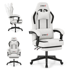 Ergonomic Video Game Chair with Headrest for Home Office-Gray