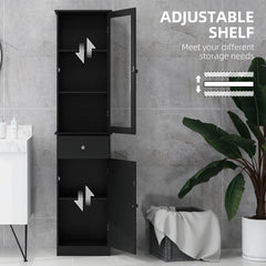 Tall Bathroom Cabinet, Bathroom Storage Cabinet with Drawers, 2 Doors and Adjustable Shelves, White
