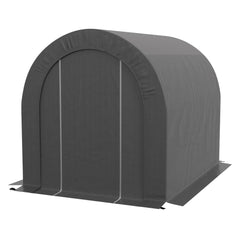 5' x 8' Outdoor Storage Shed, Heavy Duty Galvanized Steel Portable Shed for Bike, Motorcycle, Garden Tools, Black