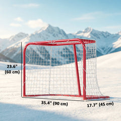 3' x 2' Mini Hockey Goal, Easy Setup Hockey Net with Metal Frame, Lightweight & Portable