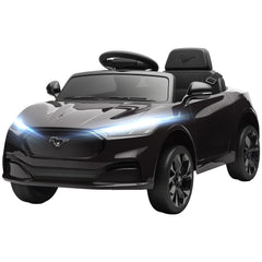 Ride On Car for Kids, Licensed Ford Mustang Mach-E 12V Electric Car with Remote Control, LED Light, Music, Black
