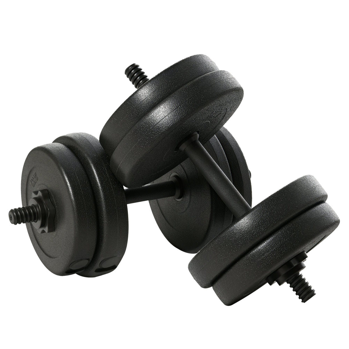 Adjustable 2 x 22lbs Weight Dumbbell Set for Weight Fitness Training Exercise Fitness Home Gym Equipment, Black (Pair)