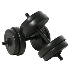 Adjustable 2 x 22lbs Weight Dumbbell Set for Weight Fitness Training Exercise Fitness Home Gym Equipment, Black (Pair)