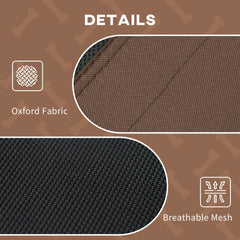 Elevated Dog Bed with Canopy, Portable Raised Dog Cot for XL Sized Dogs, Indoor & Outdoor, 48" x 36" x 43", Coffee