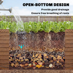 5' x 3' x 2' Raised Garden Bed, Galvanized Planter Box for Growing Flowers, Herbs and Vegetables, Black