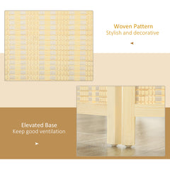 Woven Bamboo Room Divider, 4 Panel Folding Indoor Privacy Screens for Home Office, 71"x71"x0.6", Natural