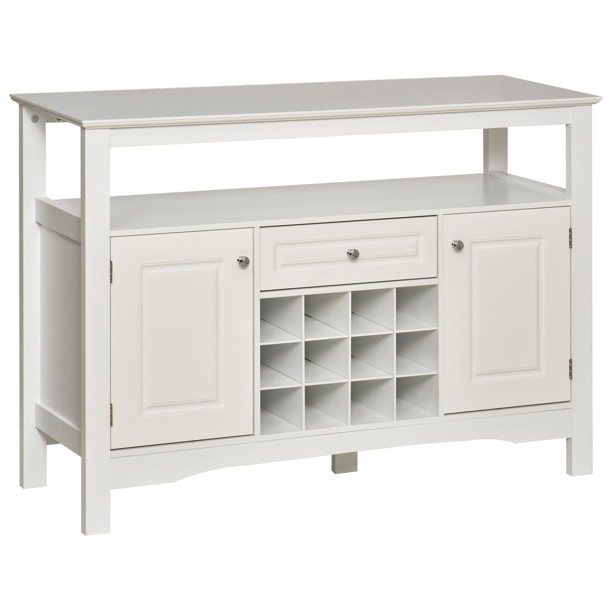 Modern Kitchen Buffet Bar Cabinet Storage Sideboard Dining Server with Drawer & 12-Bottle Wine Rack for Living Room, Espresso