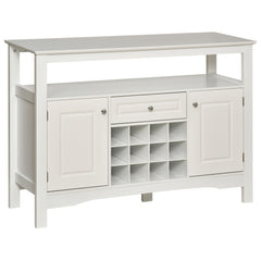 Modern Kitchen Buffet Bar Cabinet Storage Sideboard Dining Server with Drawer & 12-Bottle Wine Rack for Living Room, Espresso