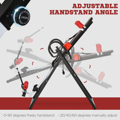 Folding Inversion Table, 20°/40°/60° Adjustable, with Safety Belt and Waist Pad for Back Pain Relief