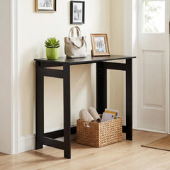 Folding Console Table with Foldable Legs-Black