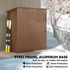 5.2' x 3.5' Outdoor Storage Shed, Easy to Assemble Metal Garden Shed, for Backyard, Lawn, Patio, Dark Grey