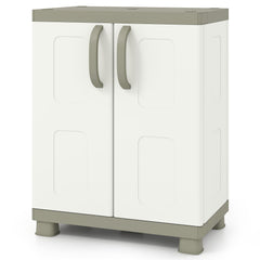 Freestanding Buffet Cabinet Sideboard with 2 Doors and Adjustable Shelves for Kitchen and Garage-Beige