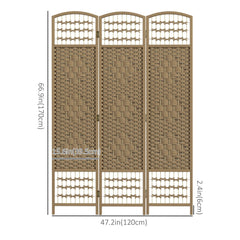 4 Panel Folding Room Divider, Portable Privacy Screen, Wave Fiber Room Partition for Home Office, Black