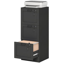 Vertical Filing Cabinet with 2 Drawers, Lock, File Cabinet for Home Office, A4 and Letter Size Files, White