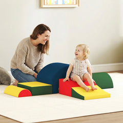 Toddlers Climbing Toys, 5-Piece Foam Climbing Blocks, Soft Play Set, Indoor for Stacking, Crawling, Sliding
