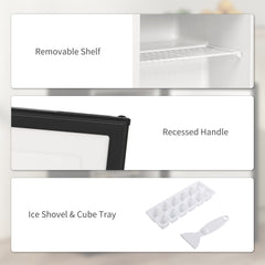 1.1 Cu. Ft. Mini Freezer, Compact Upright Freezer with Reversible Door, Removable Shelf, Adjustable Temperature, Black