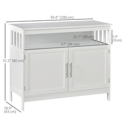 Kitchen Sideboard, Buffet Cabinet, Wooden Storage Console Table with 2-Level Cabinet and Open Shelf, Black