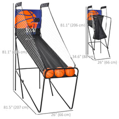 Basketball Hoop Arcade Game with Electronic Score Board for 1 to 2 Players, Black
