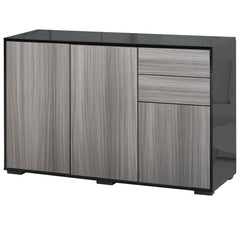 Kitchen Sideboard Storage Cabinet, Modern Coffee Bar with Push-Open Design and 2 Drawers for Living Room, White