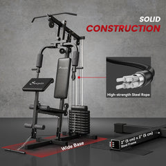 Multi-Exercise Home Gym Station with 99lbs Weight Stack, for for Back, Chest, Arms, Full Body Workout